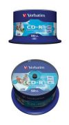 CD-R Verbatim 700МБ, 80 мин., 52x, 50шт., Bulk, Printable, (43309), записываемый компакт-диск