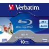 Blu-Ray Verbatim 25ГБ, 4x, 1шт., Jewel Case, (43669), Printable, записываемый Blu-Ray диск